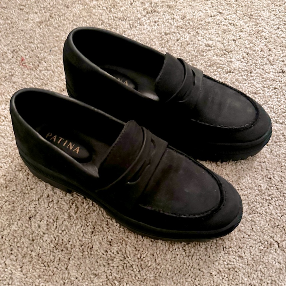 Portland Leather Goods AP Zoe Chunky Loafer in Shadow Black Size 7 (EUR 37)